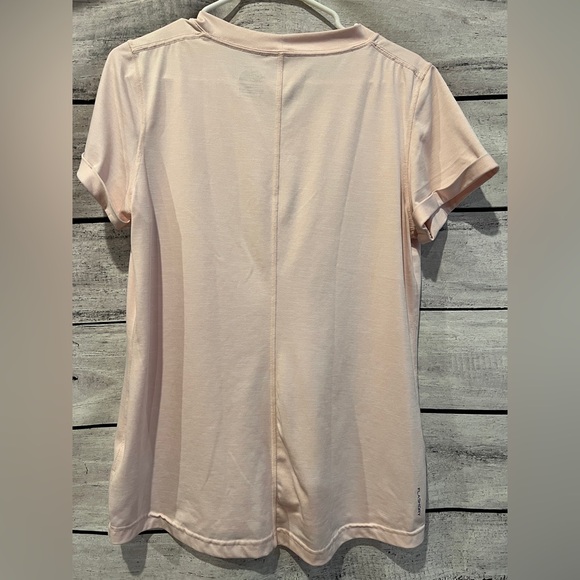 The North Face Women's Light Pink V-Neck Tee Flash Dry Short Sleeve Tshirt - Picture 5 of 6
